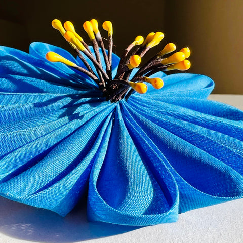 Spilla Kanzashi bluette